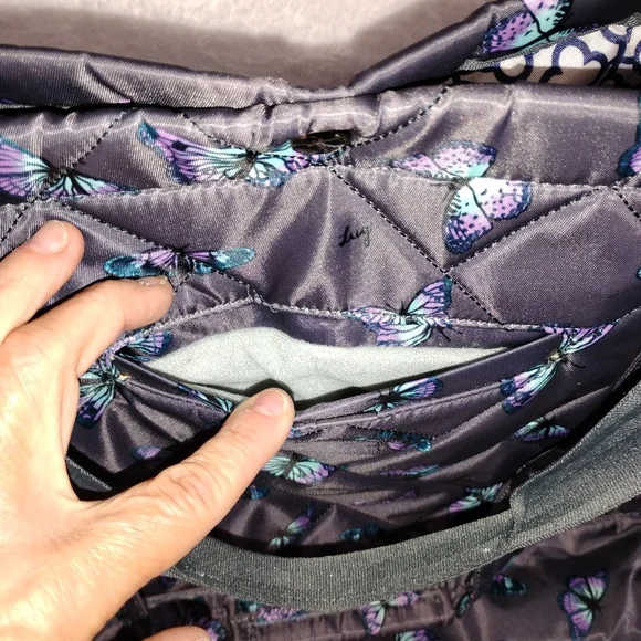 Lug Yacht Carry-All Tote Bag Travel  Butterfly Grey OBO - Picture 3 of 13